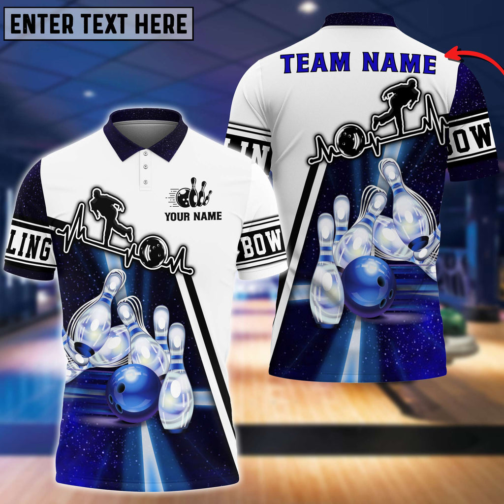 Frenzideas Personalized Name Light Bowling Player Multicolor 3D Shirt