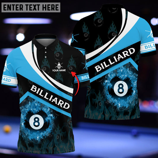 Frenzidea Blue Fire With Ball 8 Billiard Personalized Unisex Shirt