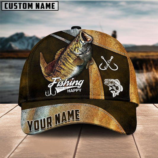 Frenzidea Personalized Smallmouth Bass Fishing Classic Cap
