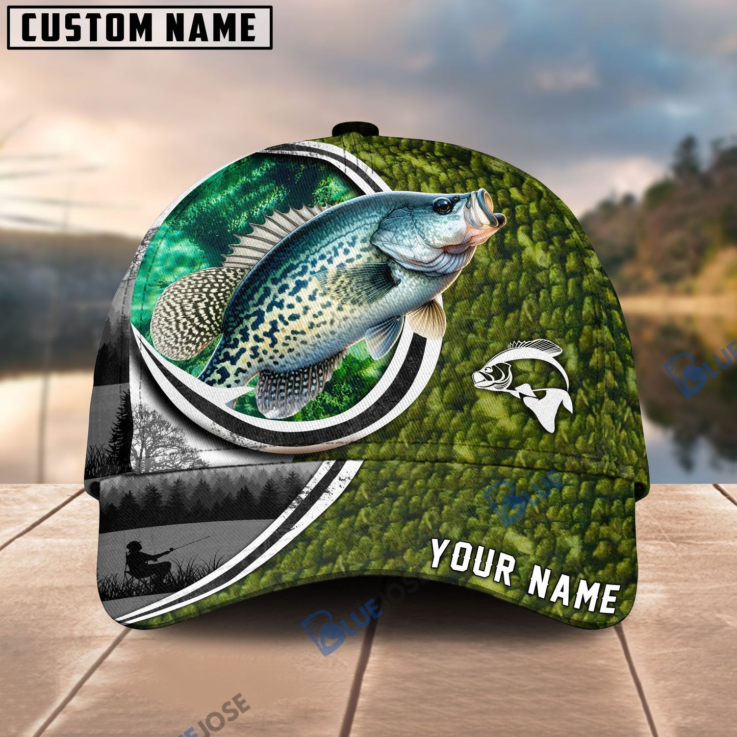 Frenzidea Fishing Heart Hook Personalized Cap (Bass, Striped Bass, Catfish, Trout, Crappie, Salmon, Walleye)