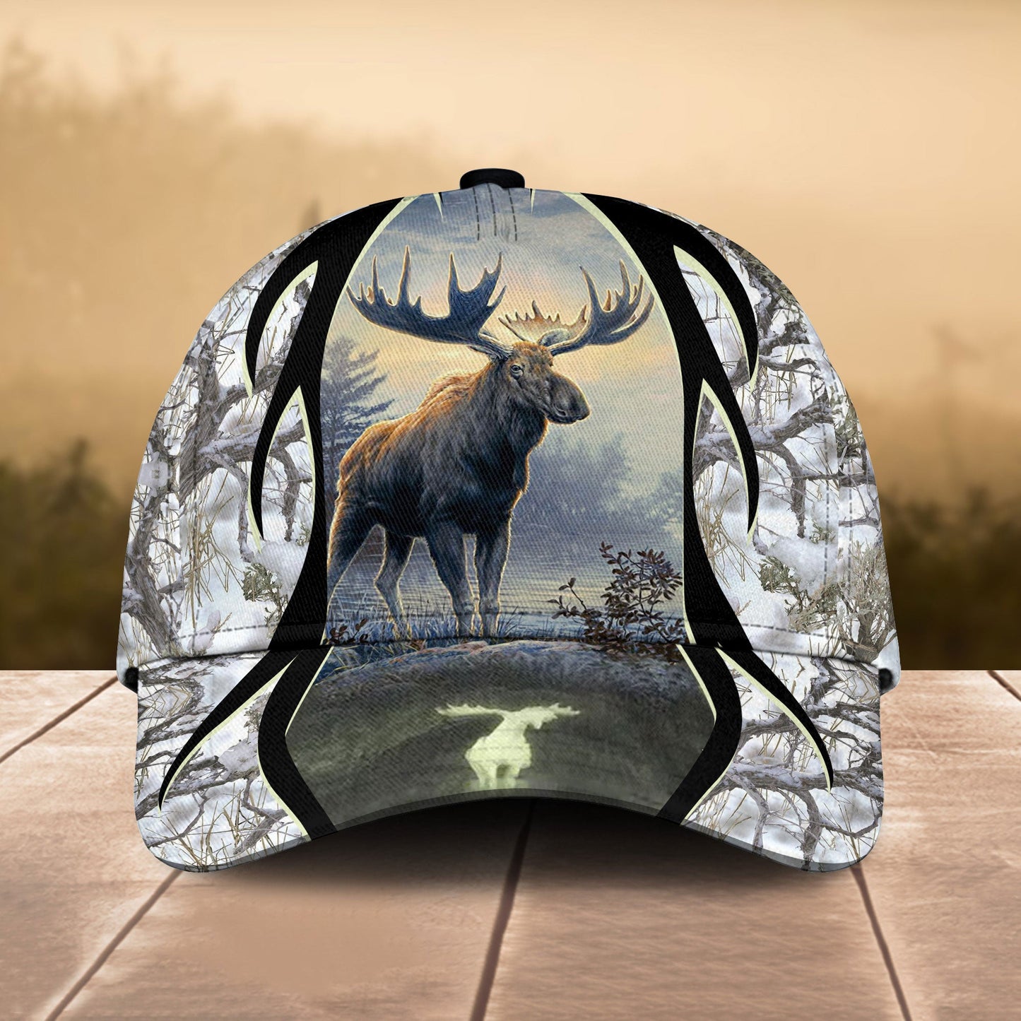 Frenzidea Hunting Moose Forest Personalized Cap