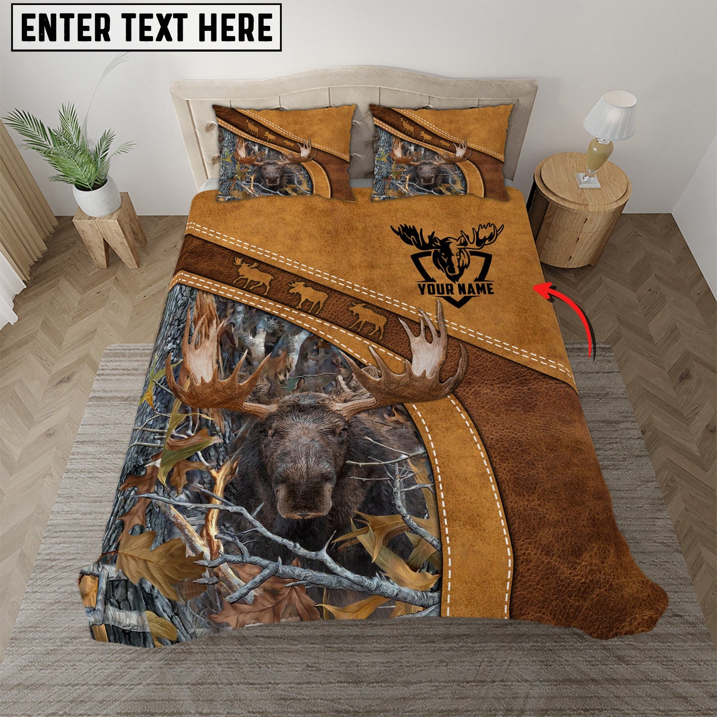 frenzidea Personalized Moose Hunting Bedding Set
