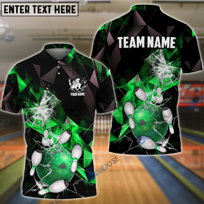Frenzideas Bowling And Pins Broken Glass Mound Jubilee Customized Name 3D Shirt
