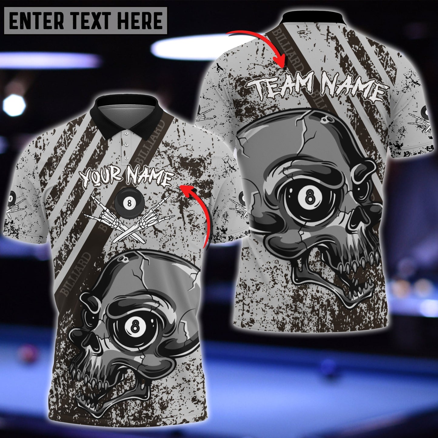 Frenzidea Billiards Ball Skull Personalized 3D Shirt