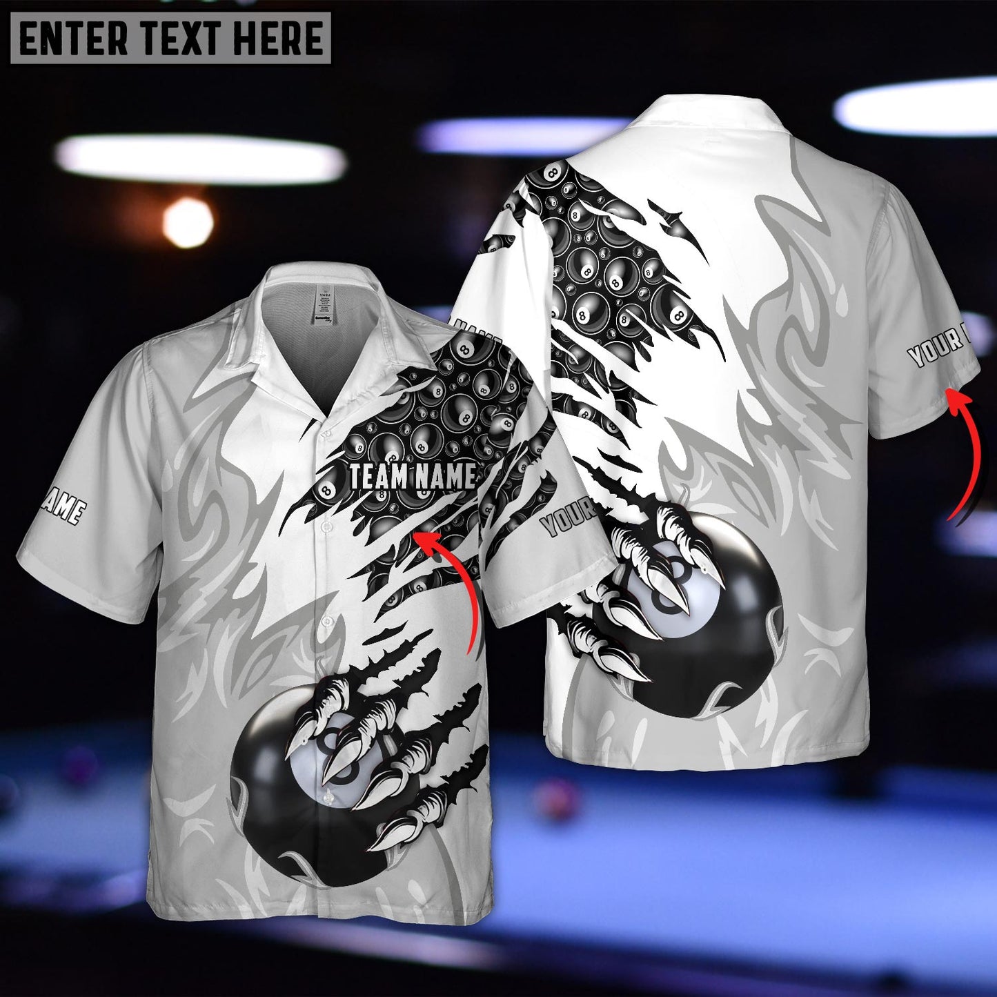 Frenzidea Billiard Balls Personalized Name Hawaiian Shirt