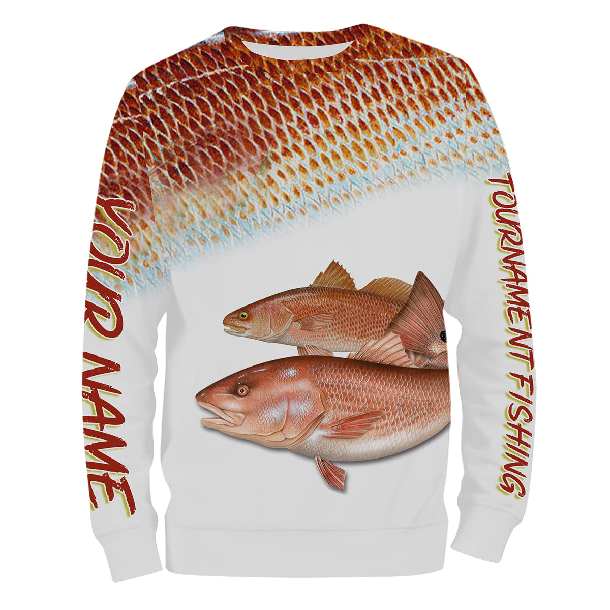 Frenzidea Personalized Red Fish Puppy Drum Tournament Fishing 3D Shirts