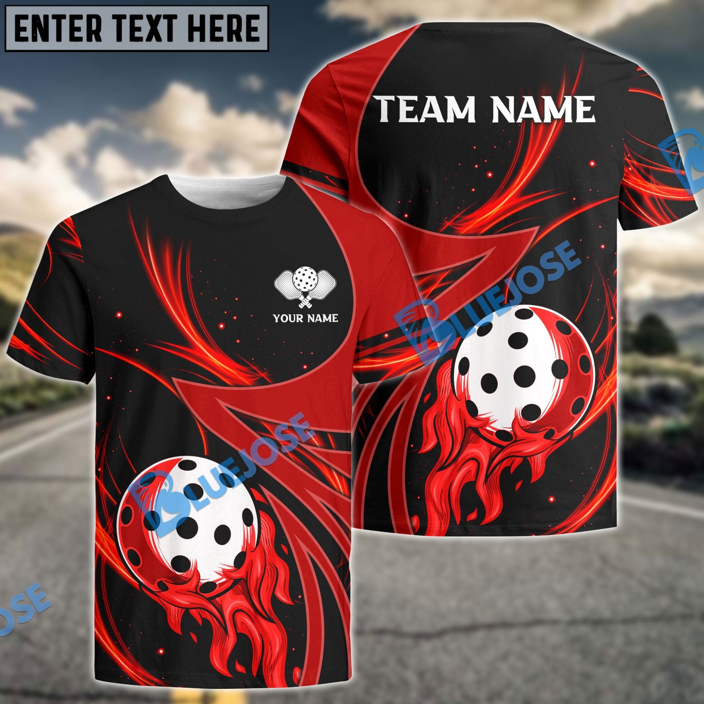Frenzidea Pickleball Galaxy Pattern Personalized Name, Team Name Unisex Shirt (4 Colors)