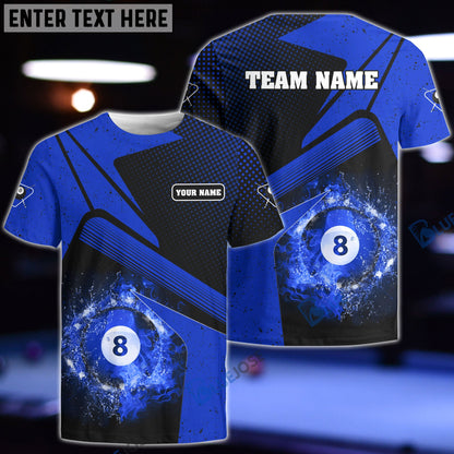 frenzidea Billiards Galaxy Blue Personalized Name, Team Name Unisex Shirt