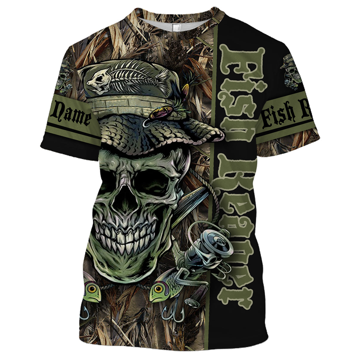 Frenzidea Halloween Fish Reaper Customize Name Fishing Shirts