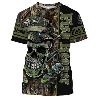Frenzidea Halloween Fish Reaper Customize Name Fishing Shirts