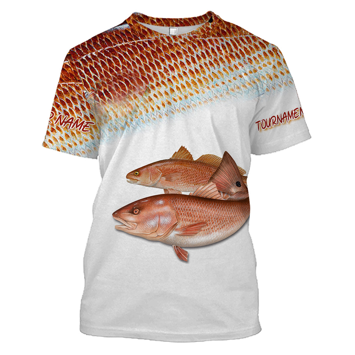 Frenzidea Personalized Red Fish Puppy Drum Tournament Fishing 3D Shirts