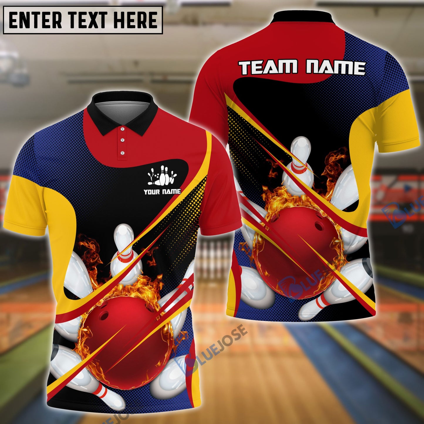 Frenzidea Bowling And Pins Strong Wind Pattern Pattern Customized Name 3D Shirt