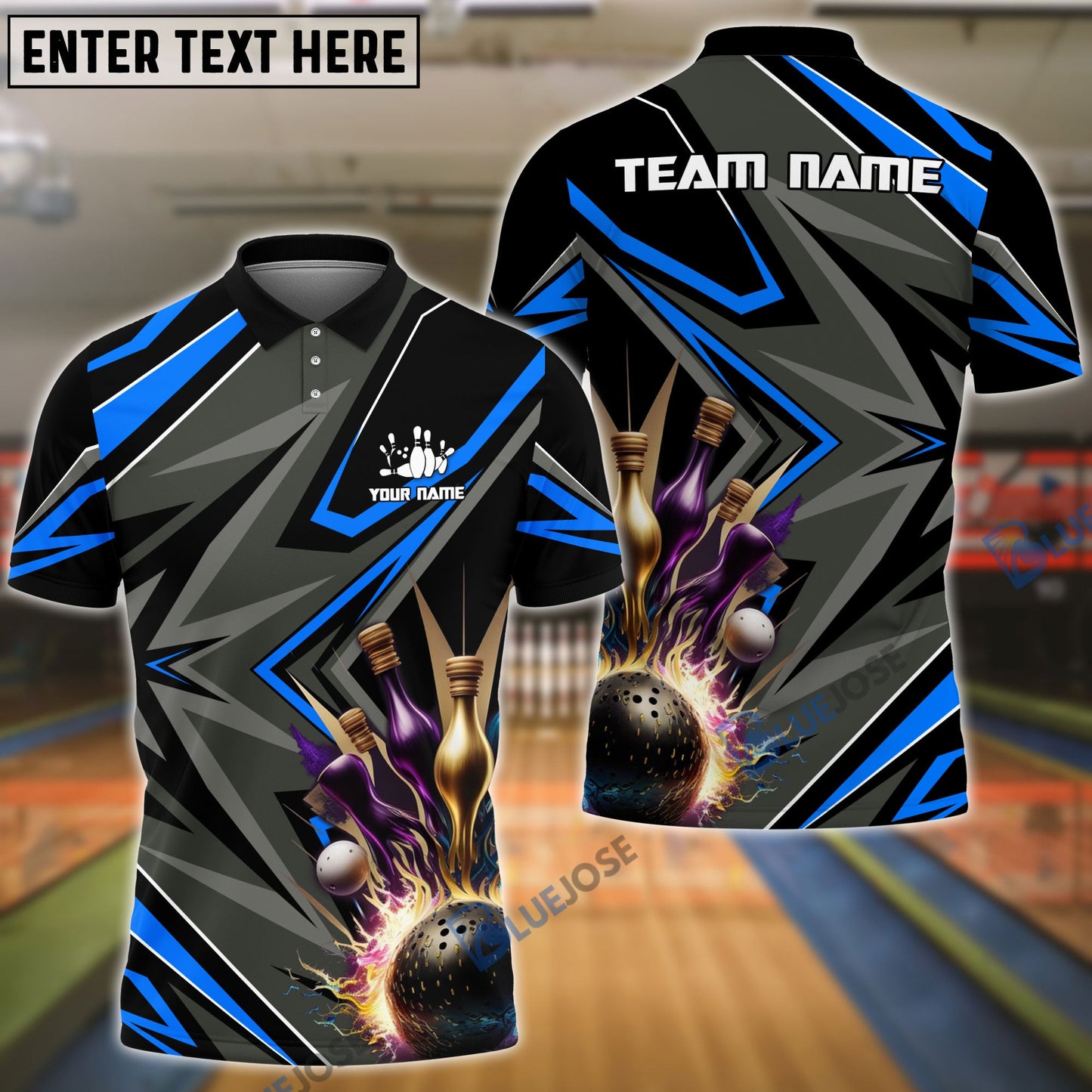 Frenzidea Bowling And Pins Classic Pattern Pattern Customized Name 3D Shirt (5 Colors)