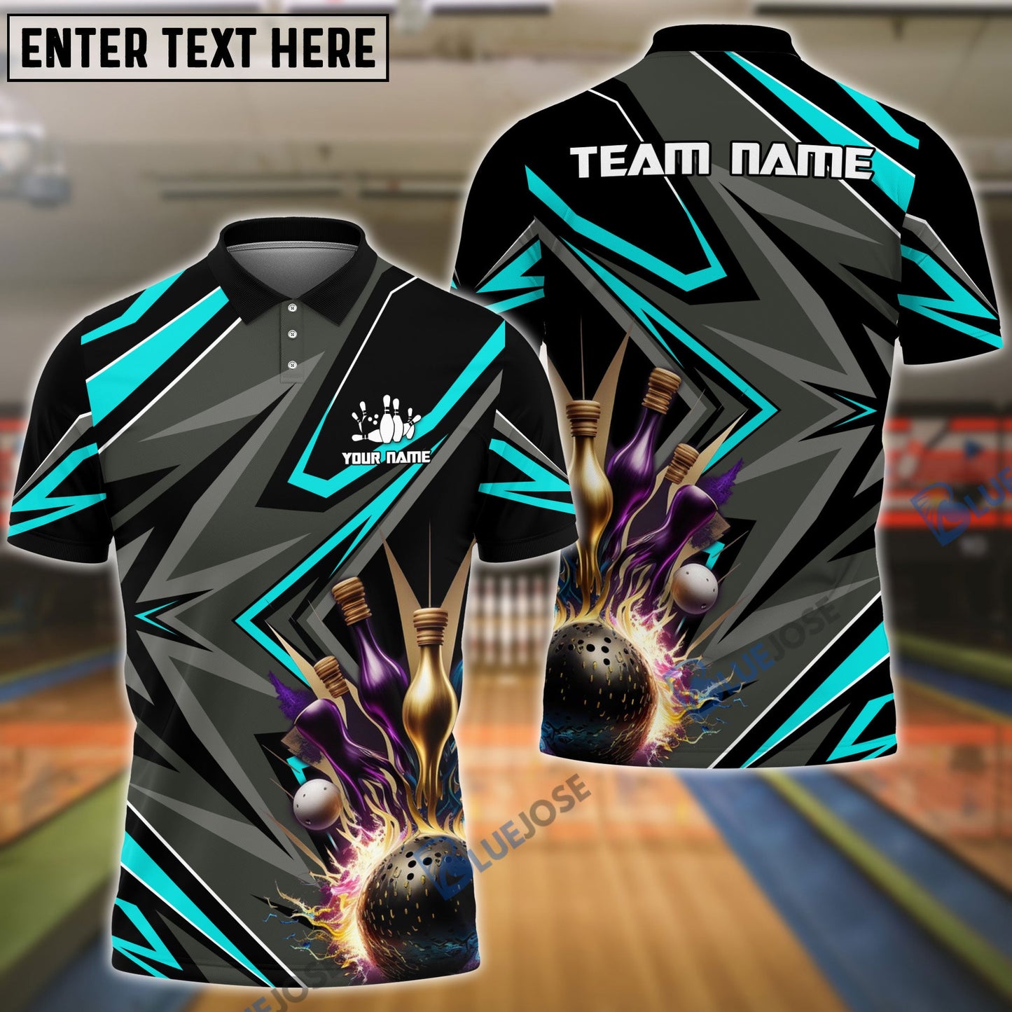 Frenzidea Bowling And Pins Classic Pattern Pattern Customized Name 3D Shirt (5 Colors)