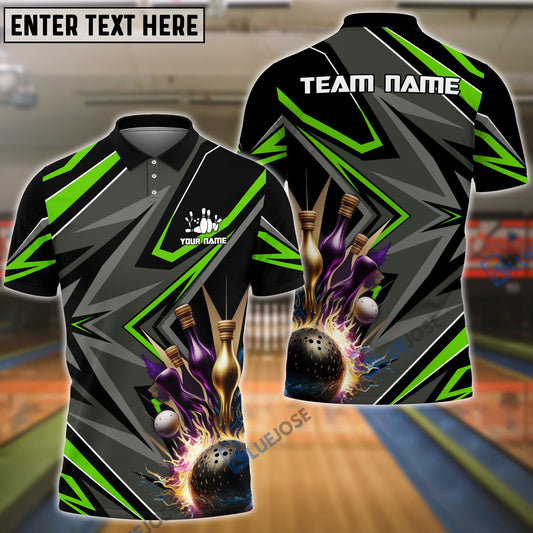 Frenzidea Bowling And Pins Classic Pattern Pattern Customized Name 3D Shirt (5 Colors)