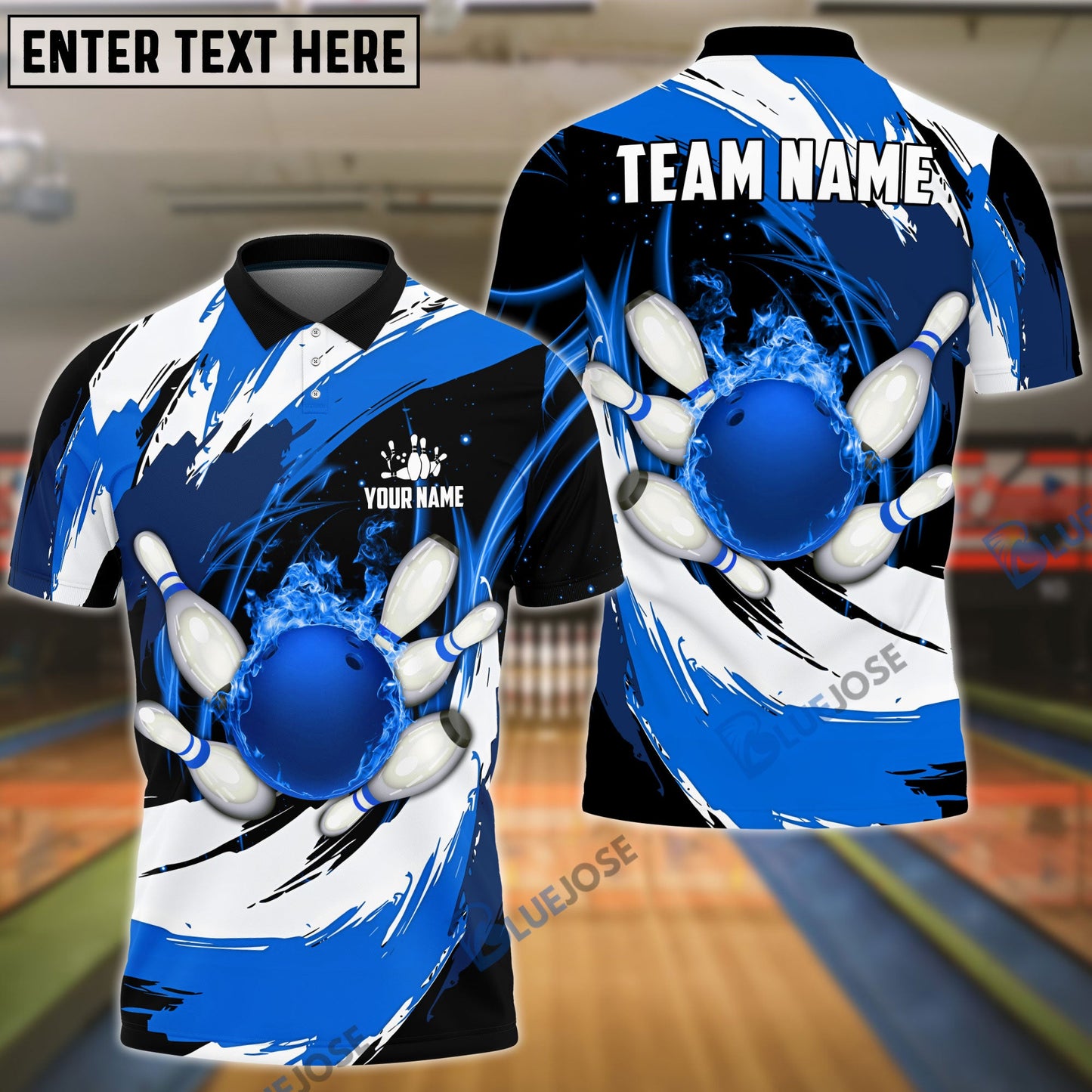 Frenzideas Bowling Color Wave Customized Name, Team Name 3D Shirt (4 Colors)