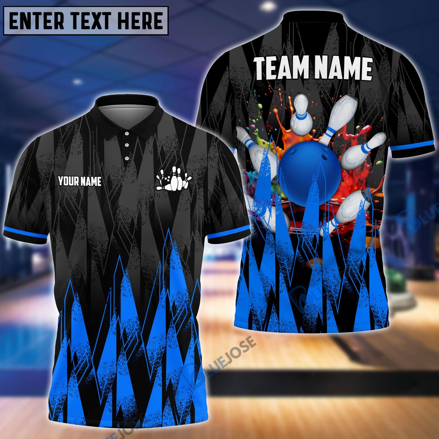 Frenzideas Bowling And Pins Sword Legend Customized Name, Team Name 3D Shirt (4 Colors)