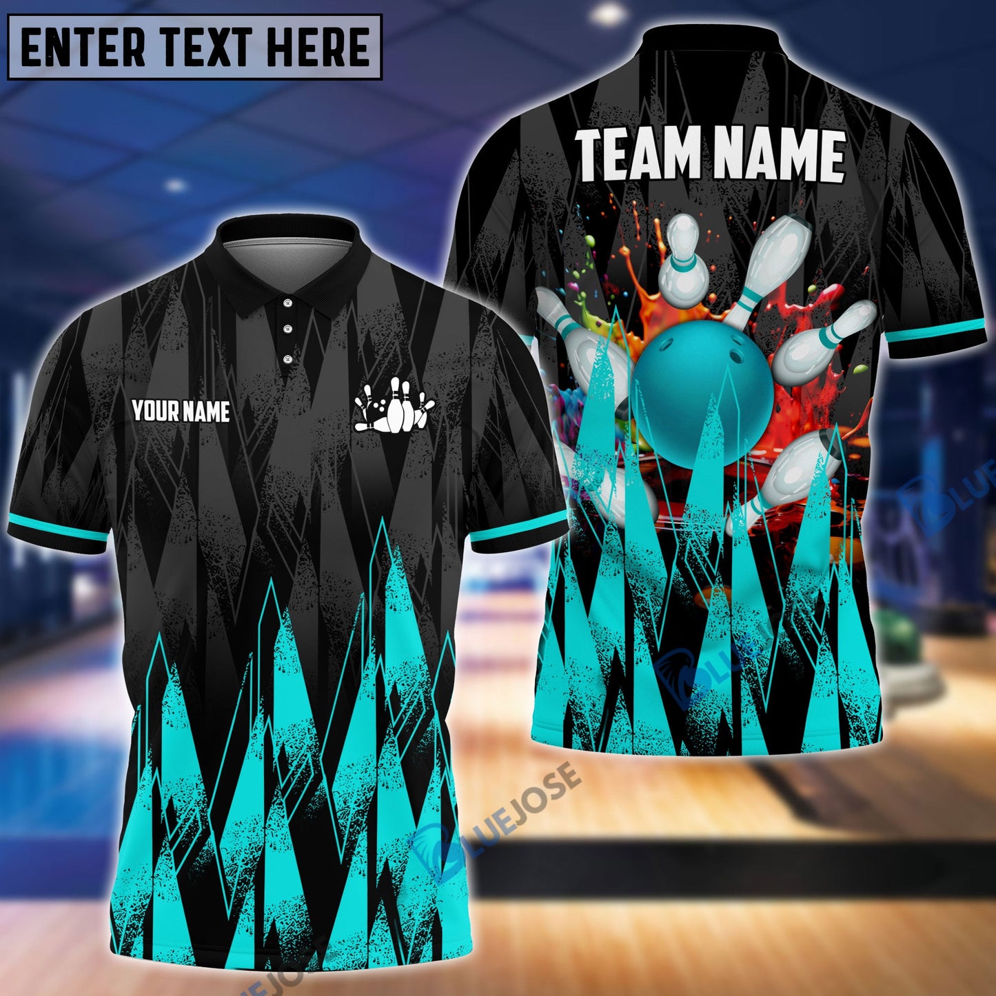 Frenzideas Bowling And Pins Sword Legend Customized Name, Team Name 3D Shirt (4 Colors)
