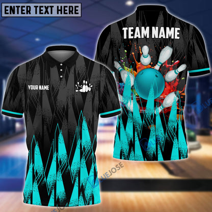 Frenzideas Bowling And Pins Sword Legend Customized Name, Team Name 3D Shirt (4 Colors)