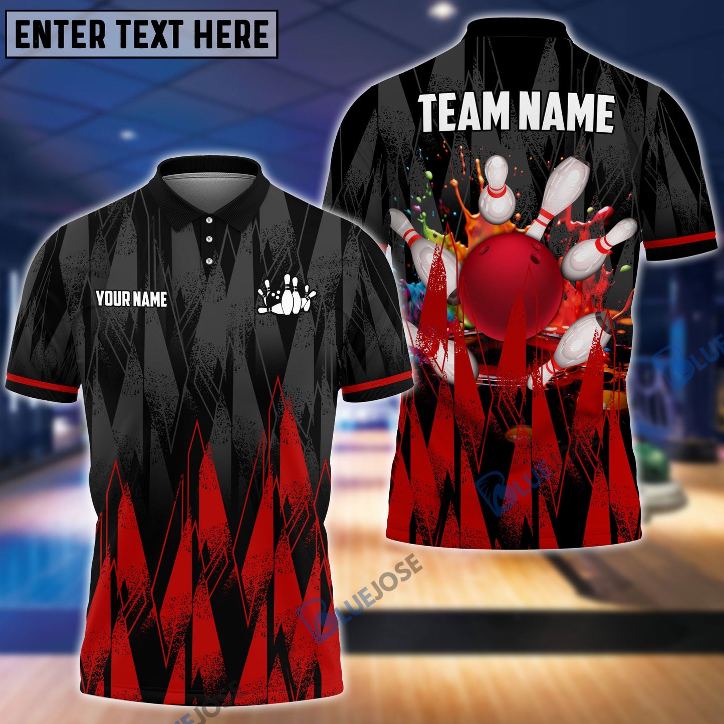 Frenzideas Bowling And Pins Sword Legend Customized Name, Team Name 3D Shirt (4 Colors)
