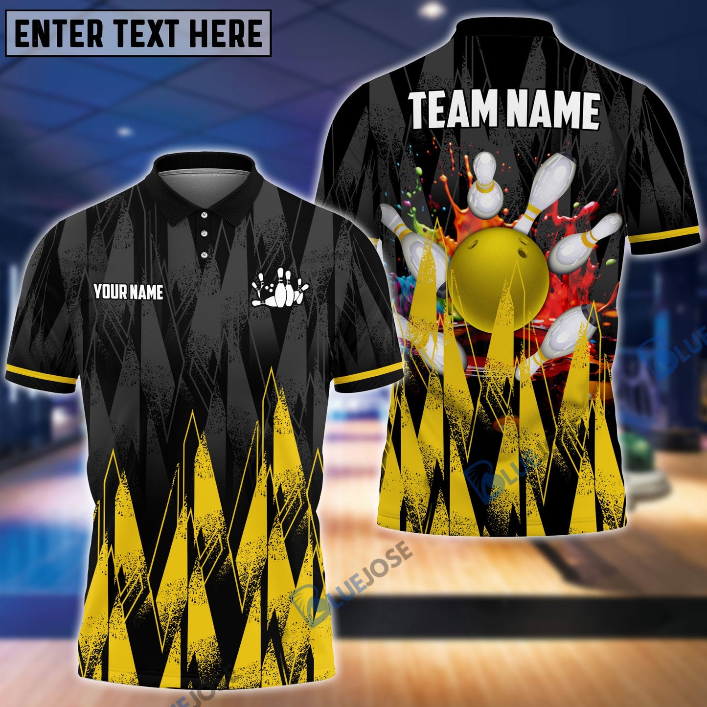 Frenzideas Bowling And Pins Sword Legend Customized Name, Team Name 3D Shirt (4 Colors)