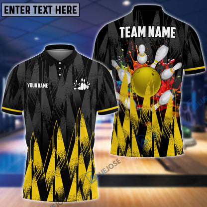 Frenzideas Bowling And Pins Sword Legend Customized Name, Team Name 3D Shirt (4 Colors)