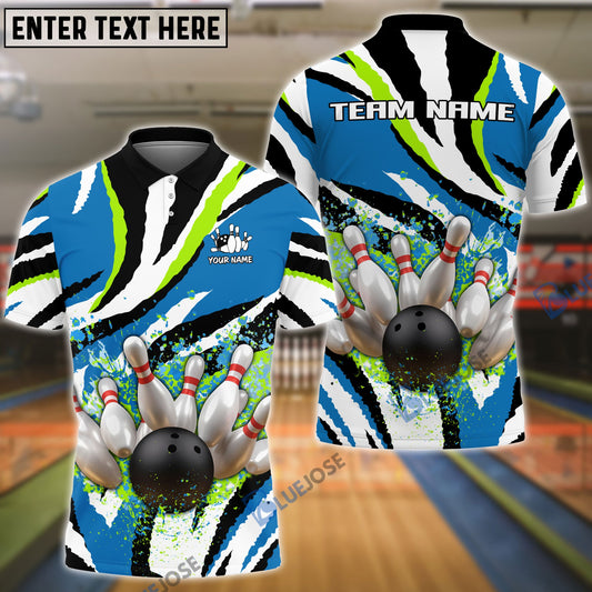 Frenzideas Bowling and Pins Ink Color Customized Name, Team Name 3D Shirt