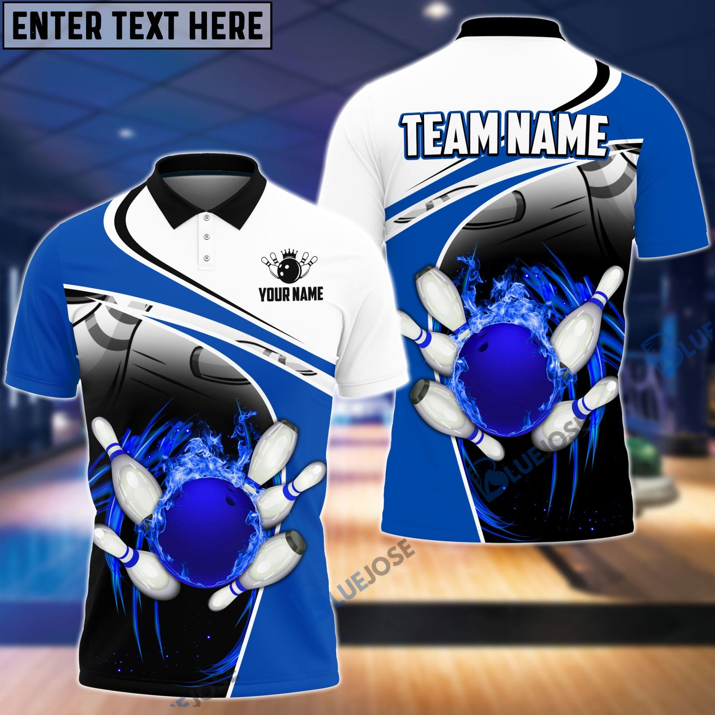 Frenzideas Bowling and Pins Broken Multicolor Personalized Name Team Name 3D Shirt