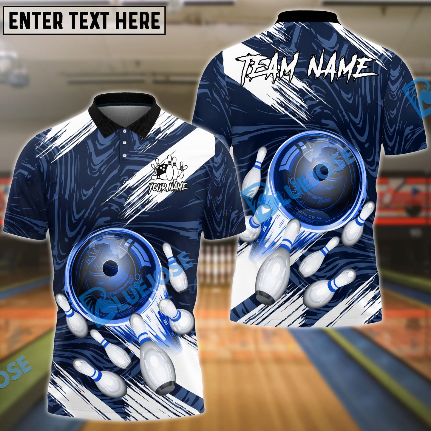 Frenzideas Bowling And Pins Stormy Personalized Name, Team Name Unisex Shirt