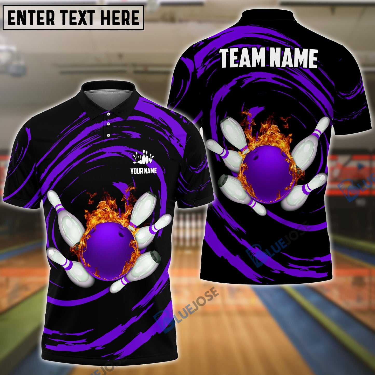 Frenzideas Bowling And Pins Wave Sea Pattern Customized Name, Team Name 3D Shirt (4 Colors)