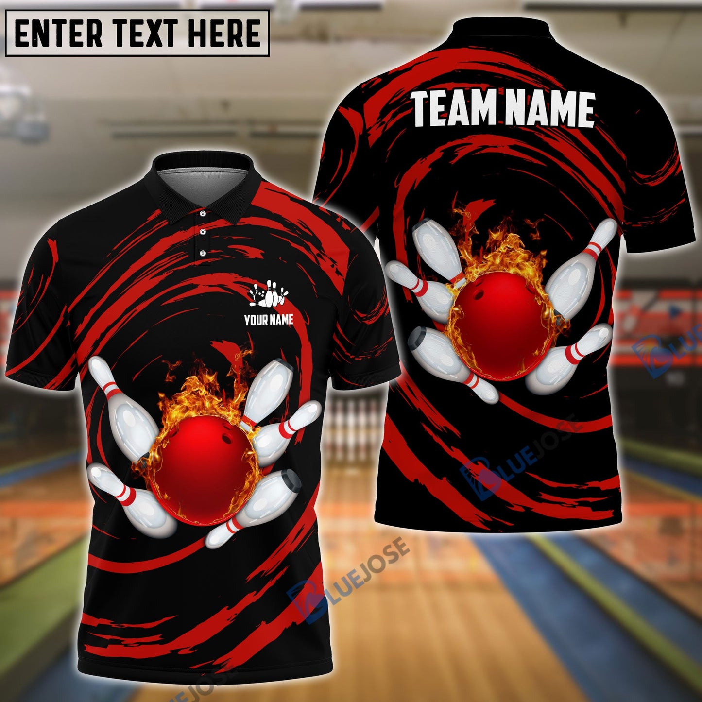 Frenzideas Bowling And Pins Wave Sea Pattern Customized Name, Team Name 3D Shirt (4 Colors)