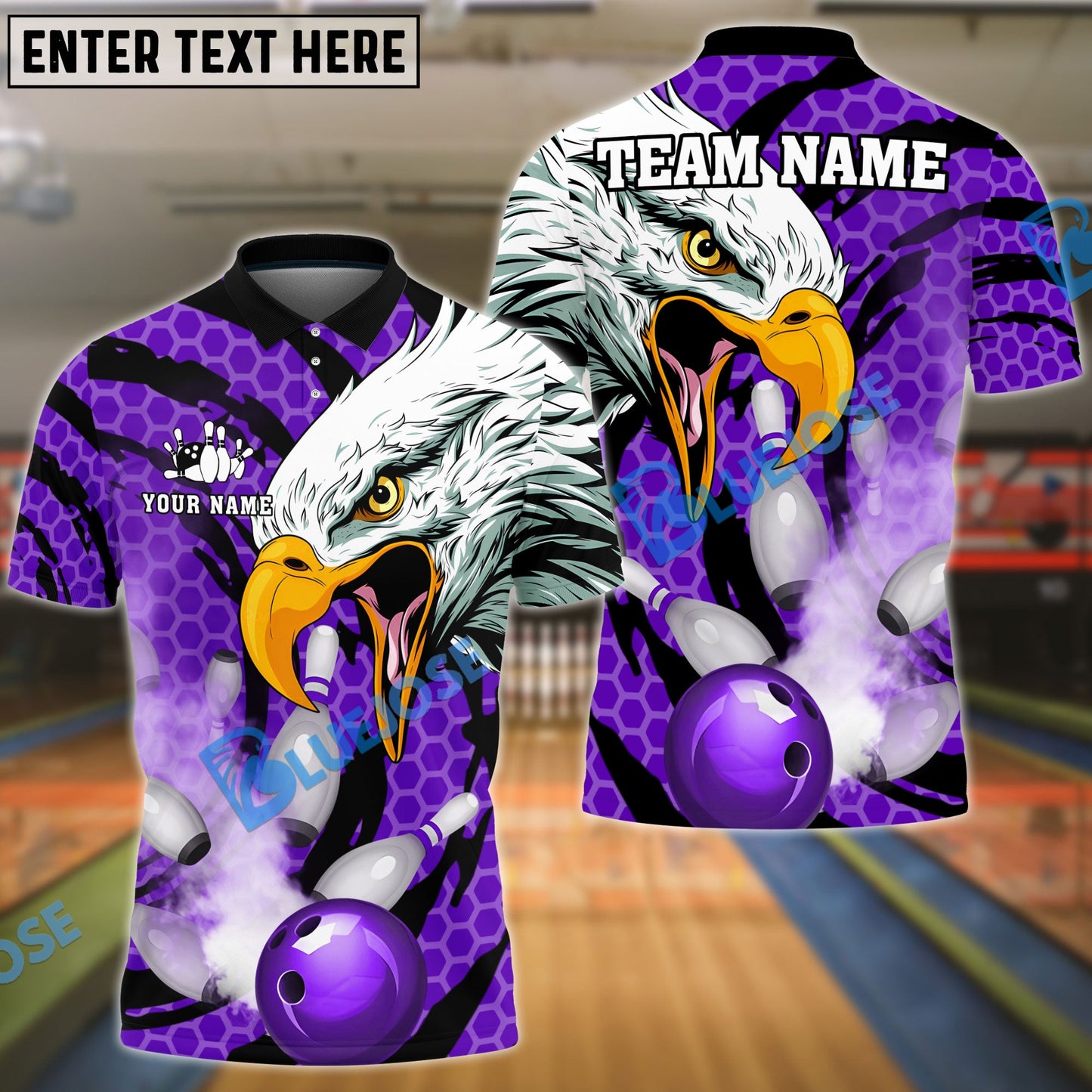 Frenzidea Bowling And Pins Eagle Smoke Customized Name 3D Shirt (4 Colors)