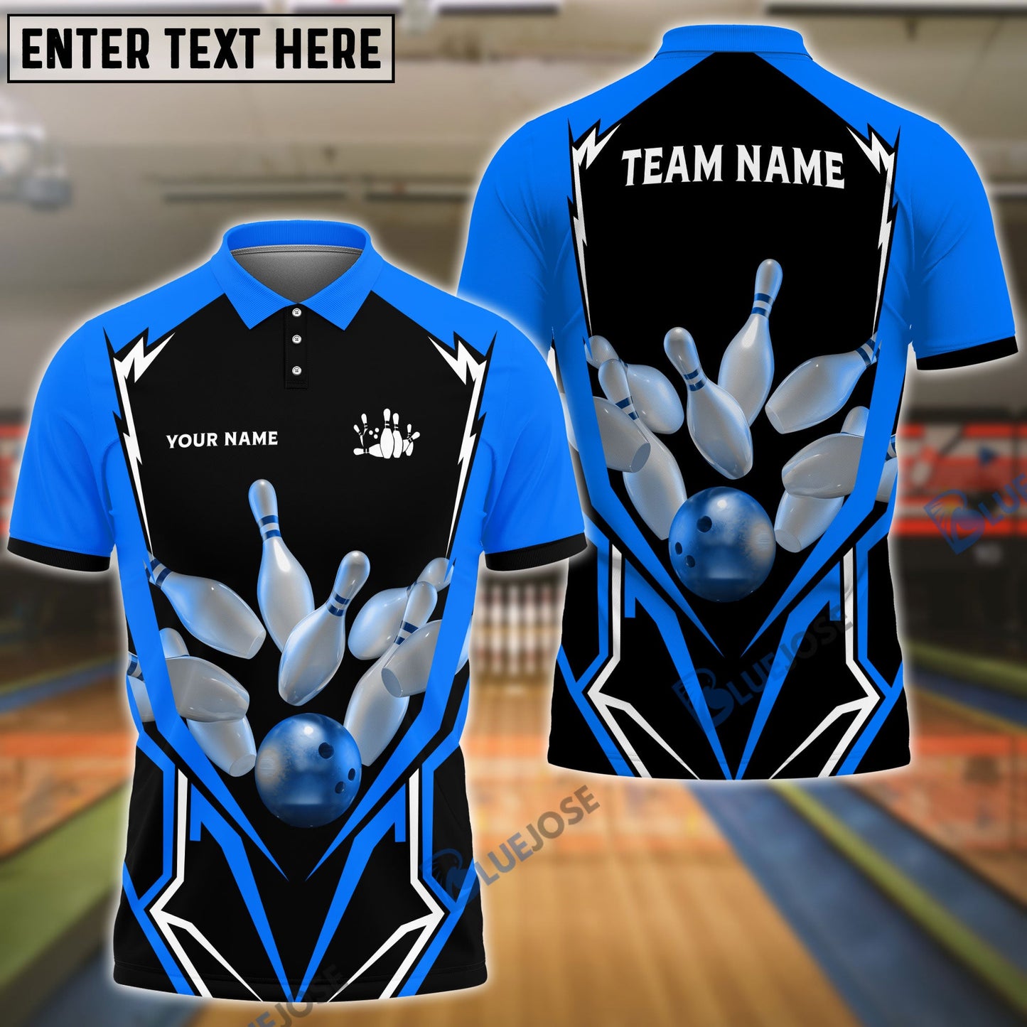 Frenzideas Bowling And Pins Mech Warrior Customized Name, Team Name 3D Shirt (5 Colors)