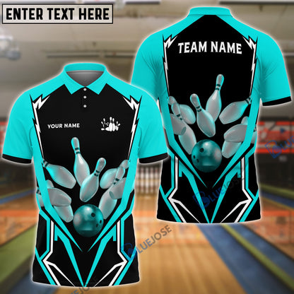 Frenzideas Bowling And Pins Mech Warrior Customized Name, Team Name 3D Shirt (5 Colors)