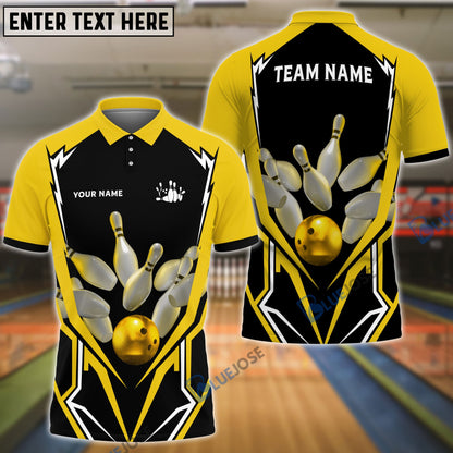Frenzideas Bowling And Pins Mech Warrior Customized Name, Team Name 3D Shirt (5 Colors)