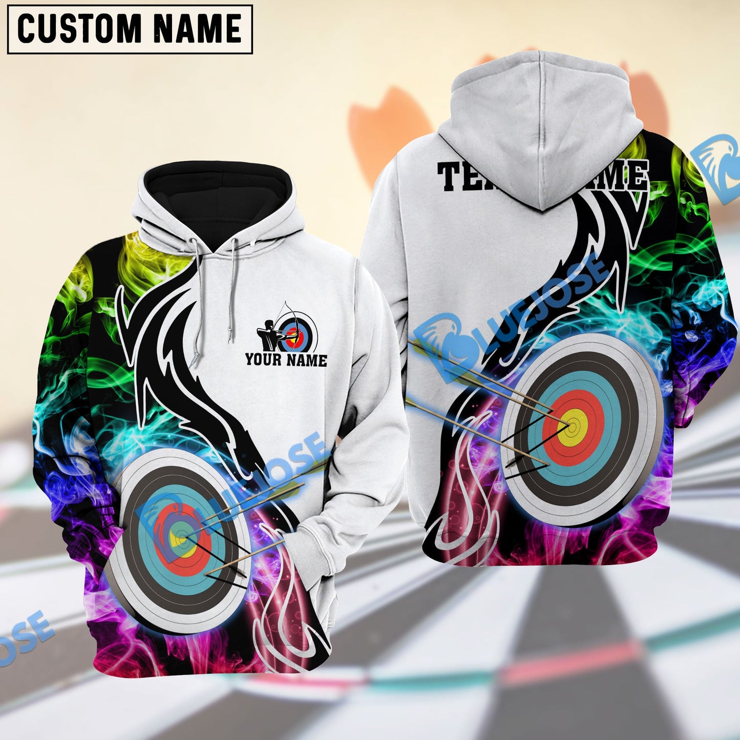 Frenzideas Archery Smoke Pattern Customized Name 3D Shirt