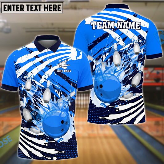 Frenzideas Bowling And Pins Skull Hand Pattern Customized Name 3D Shirt (4 Colors)