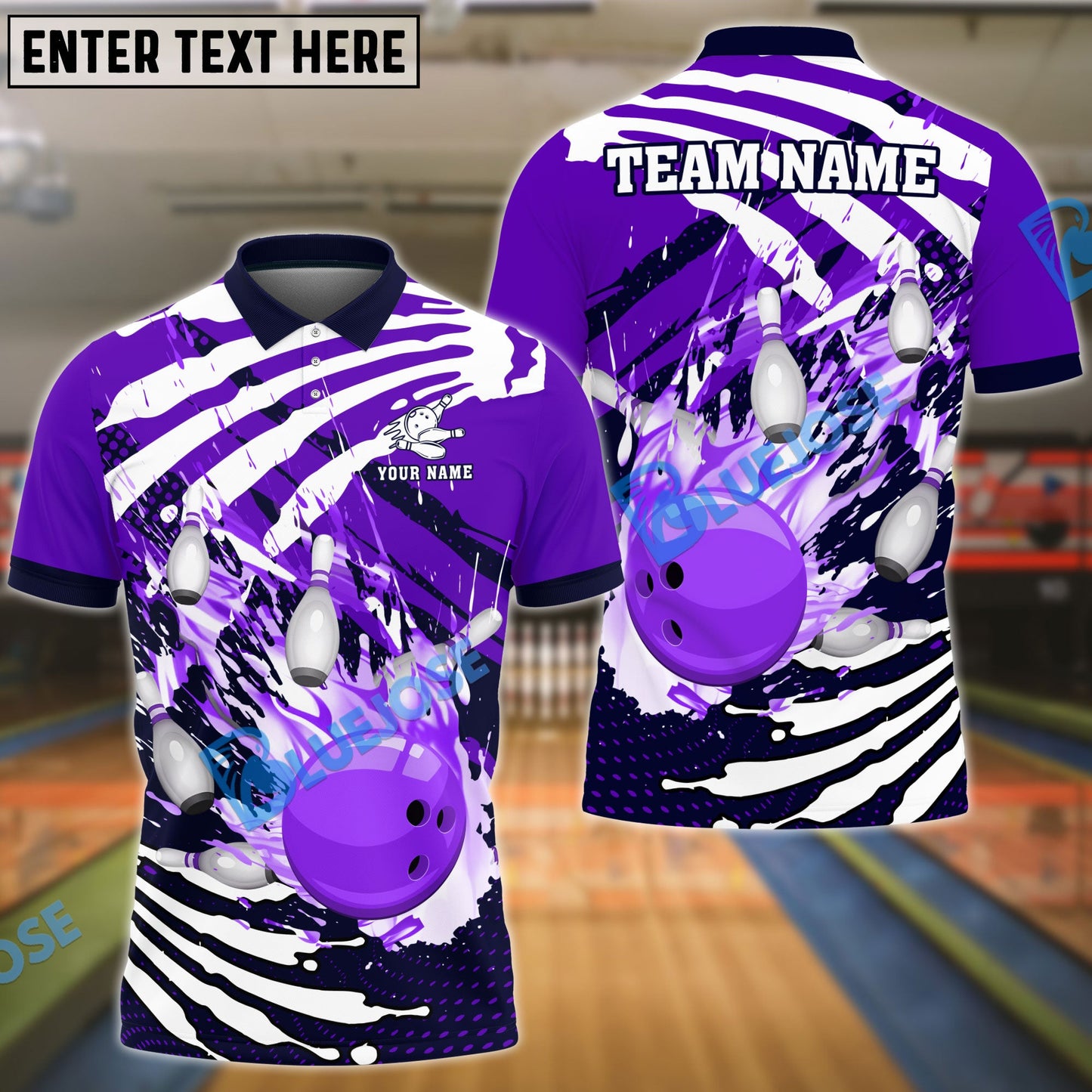 Frenzideas Bowling And Pins Skull Hand Pattern Customized Name 3D Shirt (4 Colors)
