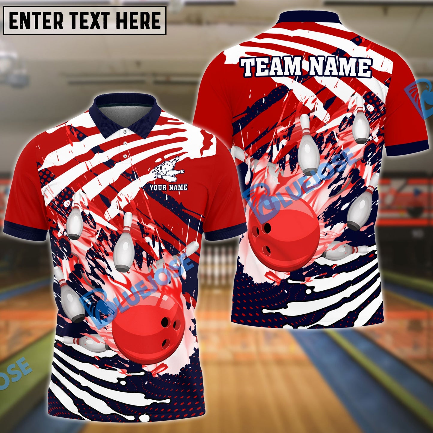 Frenzideas Bowling And Pins Skull Hand Pattern Customized Name 3D Shirt (4 Colors)