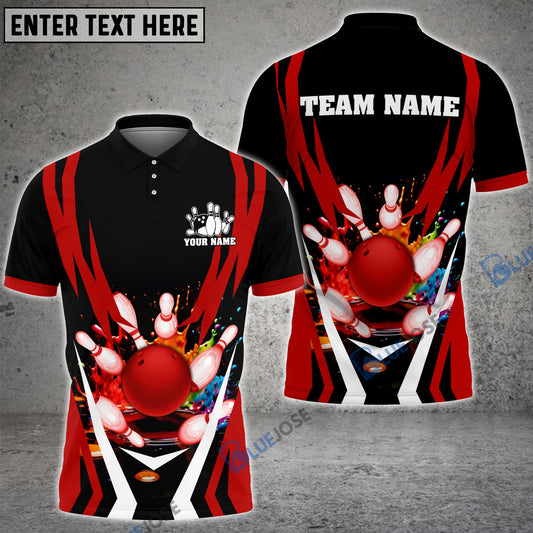 frenzidea Bowling And Pins Warrior Paint Customized Name 3D Shirt (6 Colors)