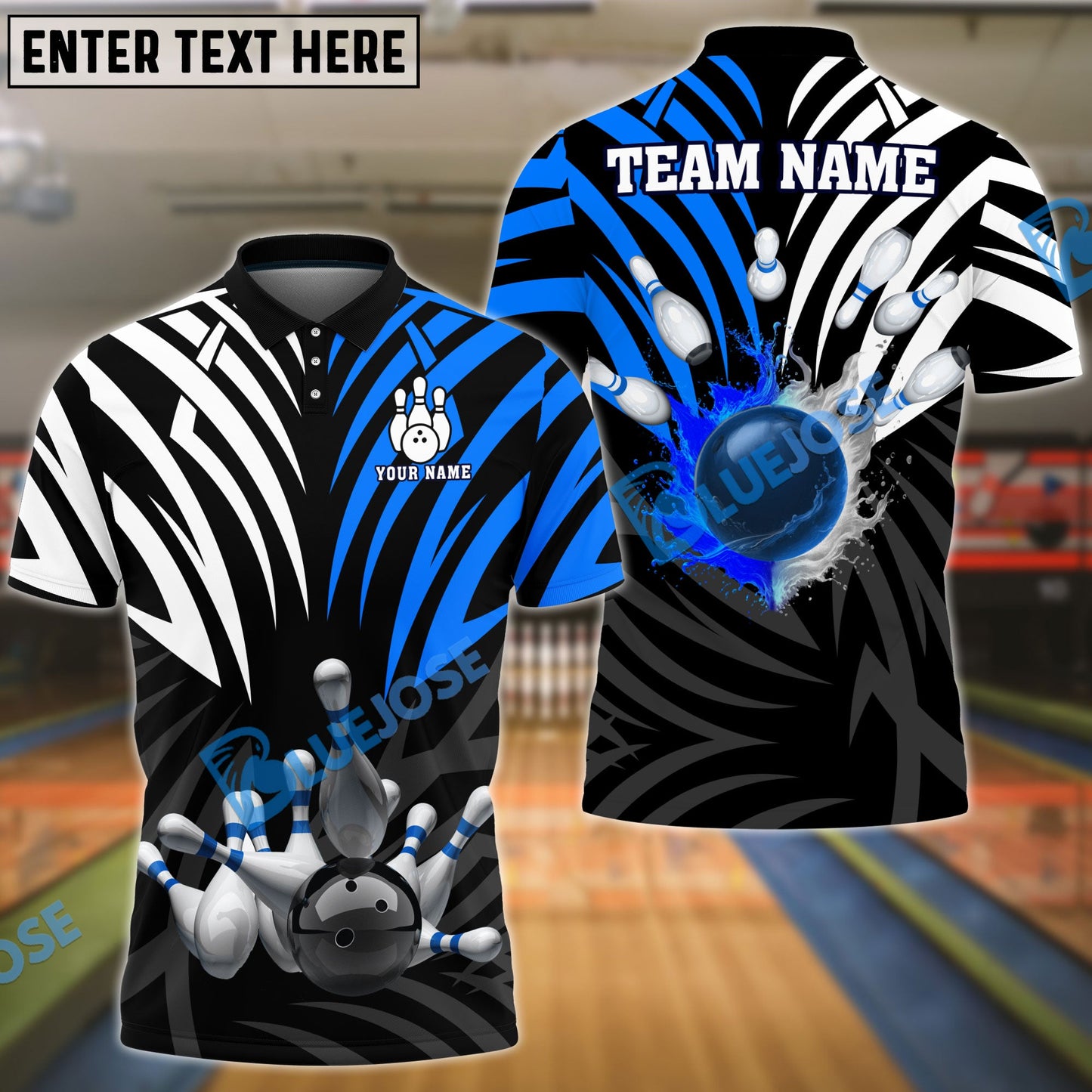 Frenzideas Bowling And Pins Color Crown Pattern Customized Name 3D Shirt (4 Colors)