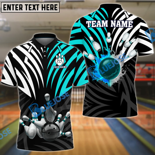 Frenzideas Bowling And Pins Color Crown Pattern Customized Name 3D Shirt (4 Colors)