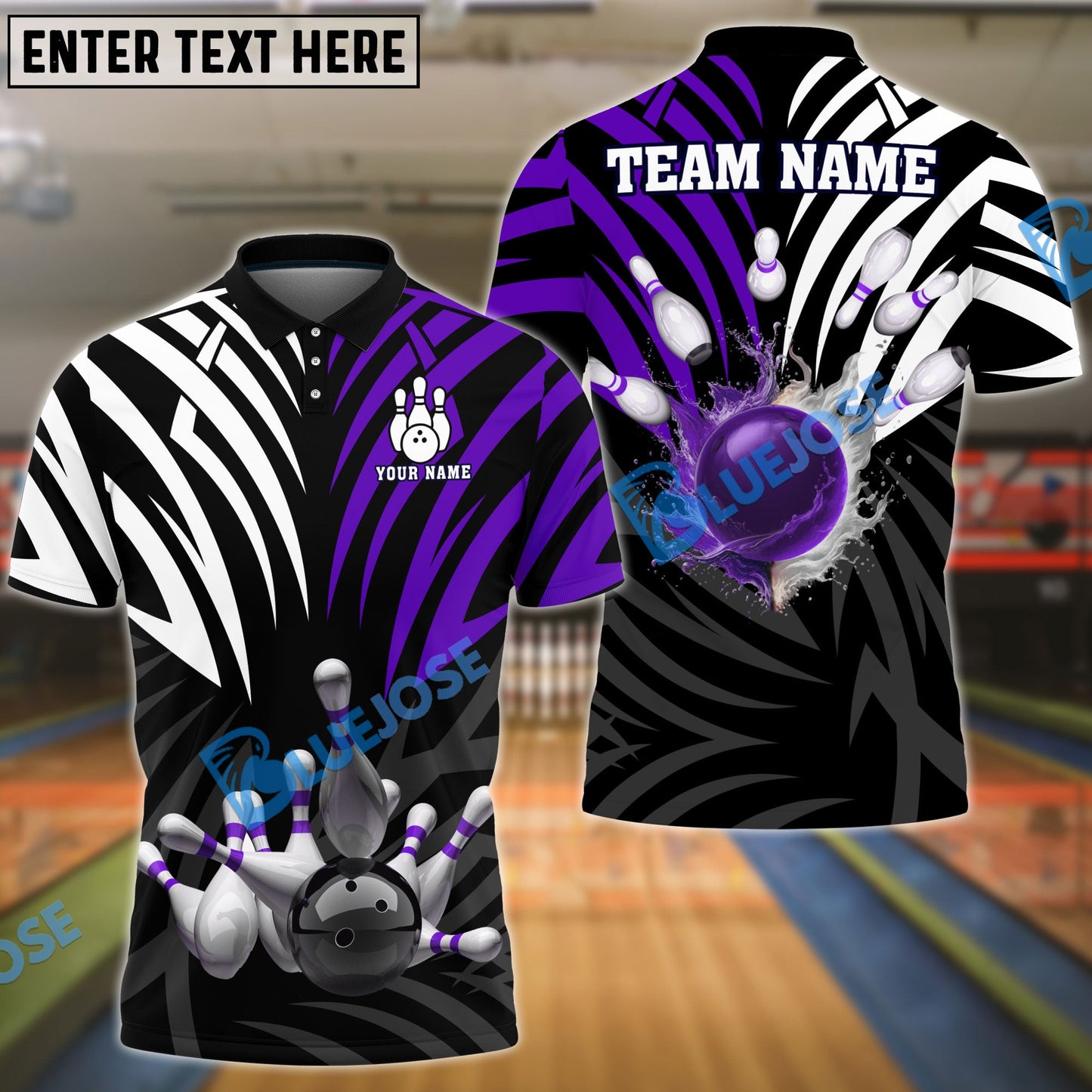 Frenzideas Bowling And Pins Color Crown Pattern Customized Name 3D Shirt (4 Colors)