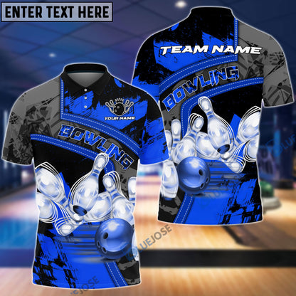 Frenzideas Bowling Ball And Pins Multicolor Personalized Name 3D Shirt