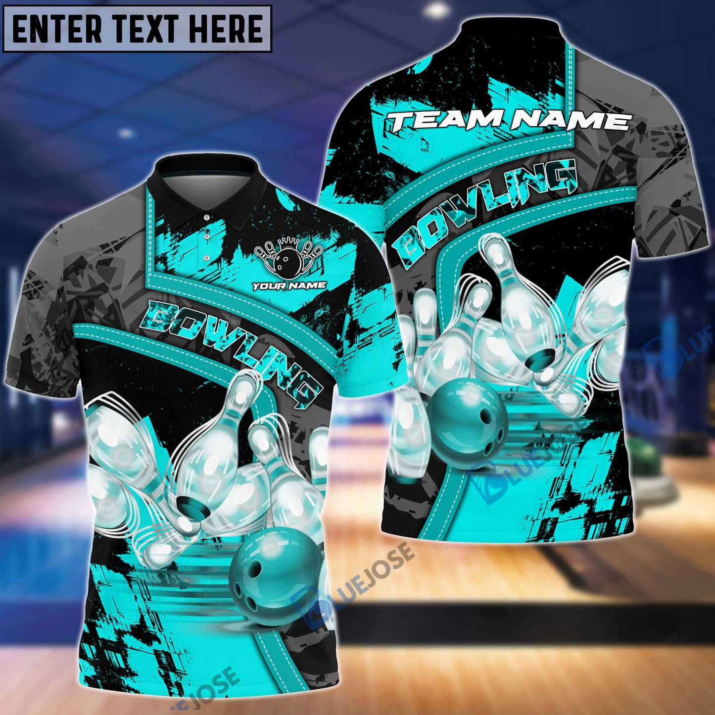 Frenzideas Bowling Ball And Pins Multicolor Personalized Name 3D Shirt
