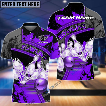 Frenzideas Bowling Ball And Pins Multicolor Personalized Name 3D Shirt