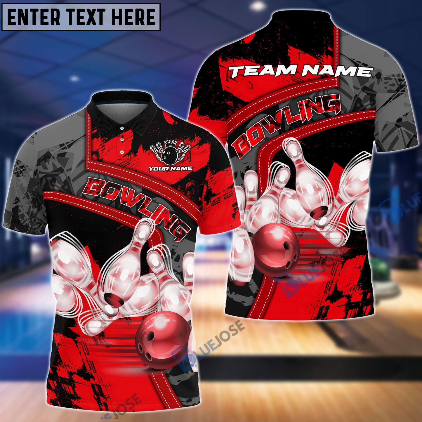 Frenzideas Bowling Ball And Pins Multicolor Personalized Name 3D Shirt