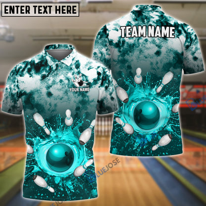 Frenzideas Bowling And Pins Tie-Dye Pattern Customized Name, Team Name 3D Shirt (4 Colors)