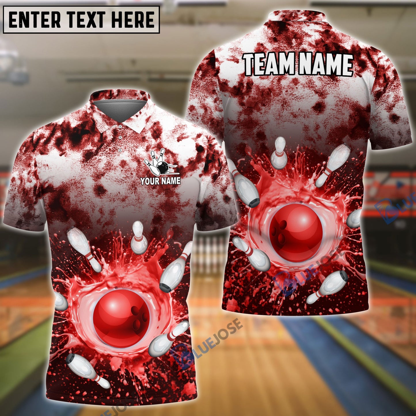 Frenzideas Bowling And Pins Tie-Dye Pattern Customized Name, Team Name 3D Shirt (4 Colors)