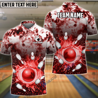 Frenzideas Bowling And Pins Tie-Dye Pattern Customized Name, Team Name 3D Shirt (4 Colors)